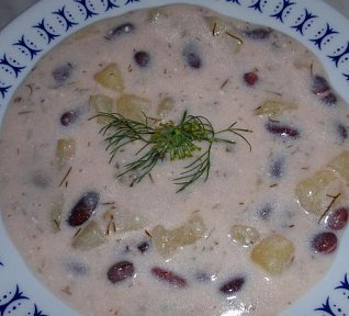 Bramborová polévka s fazolemi - jíšková