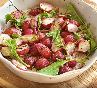 Křupavé pečené ředkvičky