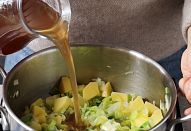 Pórkový krém s gorgonzolou