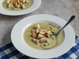 Pórkový krém s gorgonzolou