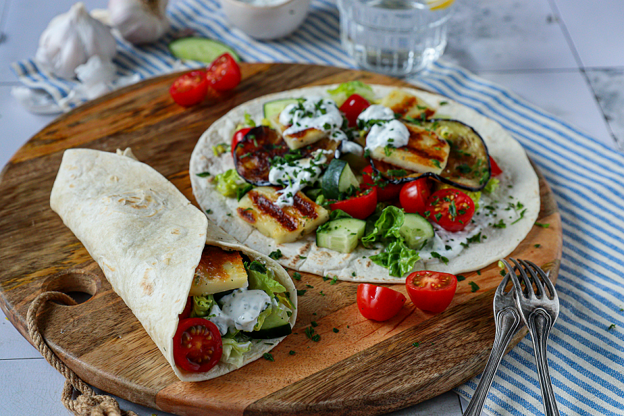 Tortilla wrap s lilkem a halloumi